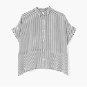 Everlane short sleeve silk square top size M